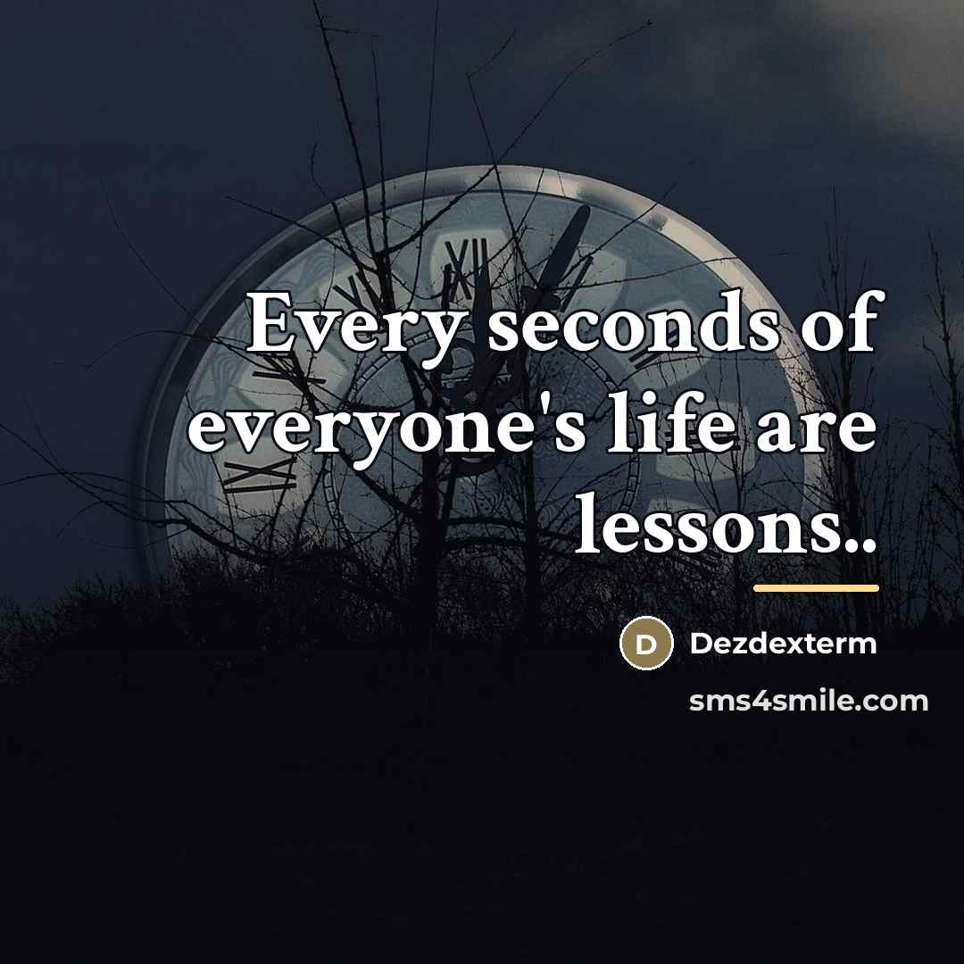 “Every seconds of everyone's life are lessons..…” quote by DezDexterM