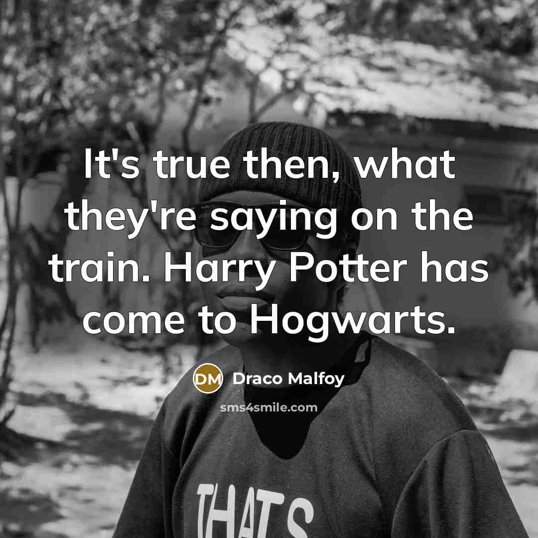 “It's true then, what they're saying on the train. Harry…” quote by Draco Malfoy