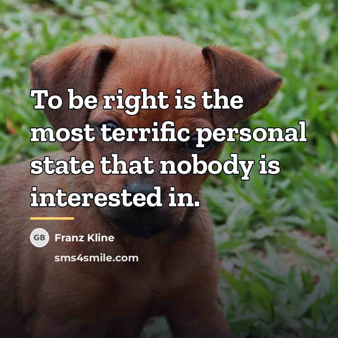 “To be right is the most terrific personal state that…” quote by Franz Kline