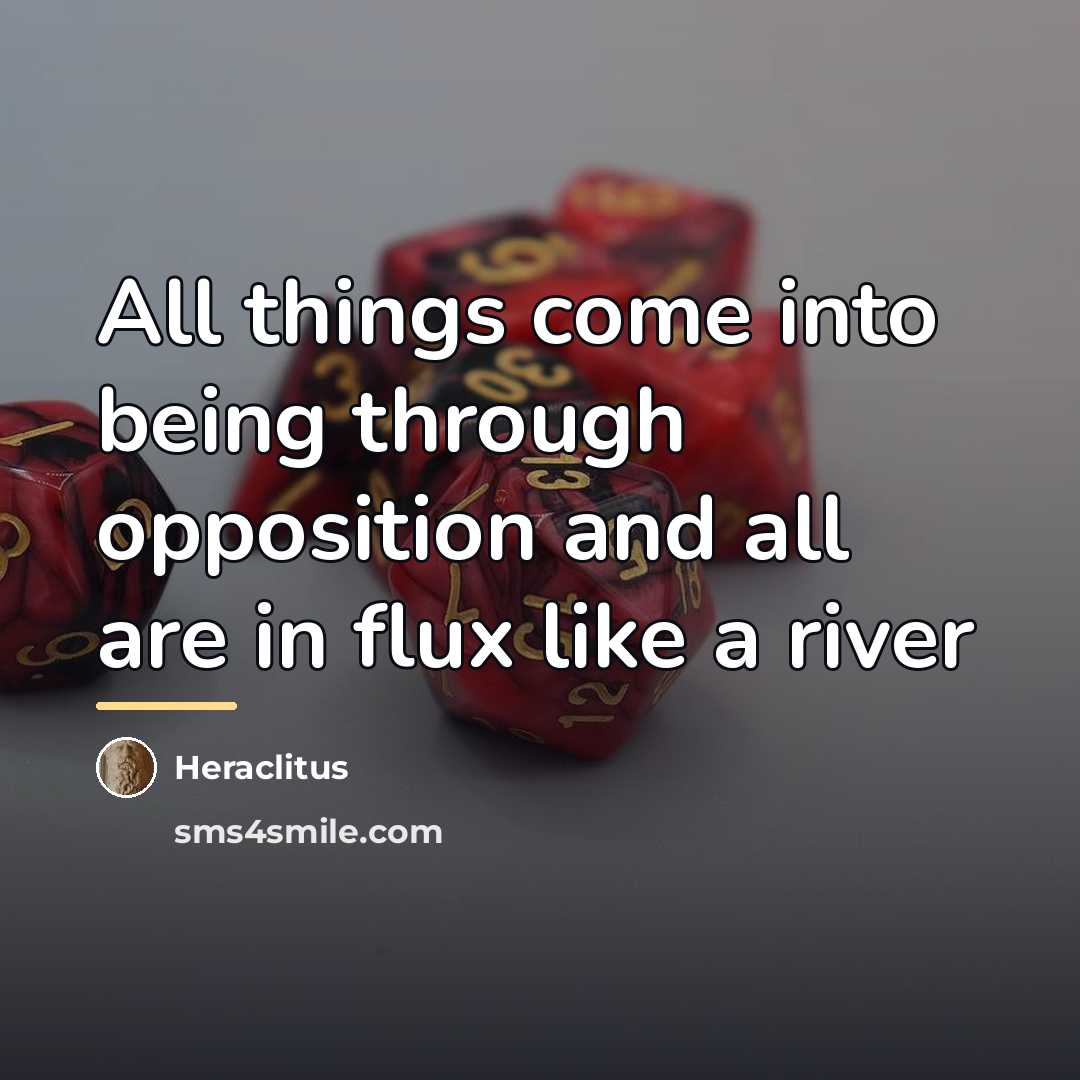 “All things come into being through opposition and all are…” quote by Heraclitus