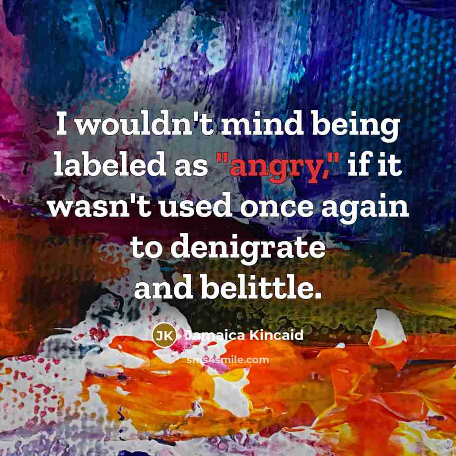 “I wouldn't mind being labeled as "angry," if it wasn't…” quote by Jamaica Kincaid