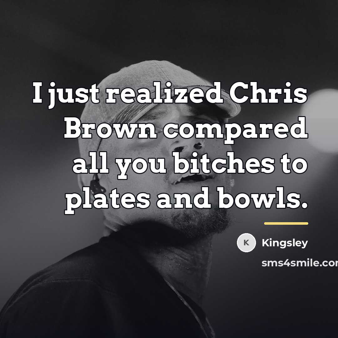 “I just realized Chris Brown compared all you bitches to…” quote by Kingsley
