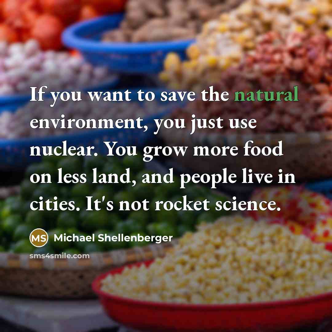 “If you want to save the natural environment, you just…” quote by Michael Shellenberger