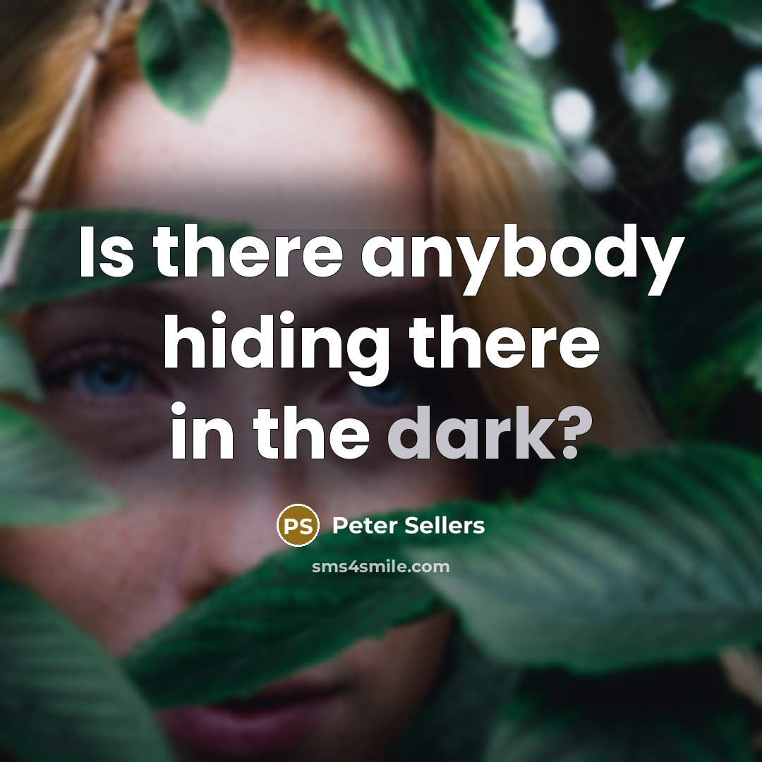 “Is there anybody hiding there in the dark?…” quote by Peter Sellers