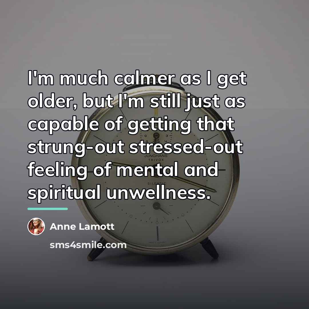 “I'm much calmer as I get older, but I'm still…” quote by Anne Lamott