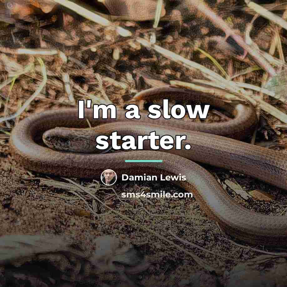 “I'm a slow starter.…” quote by Damian Lewis