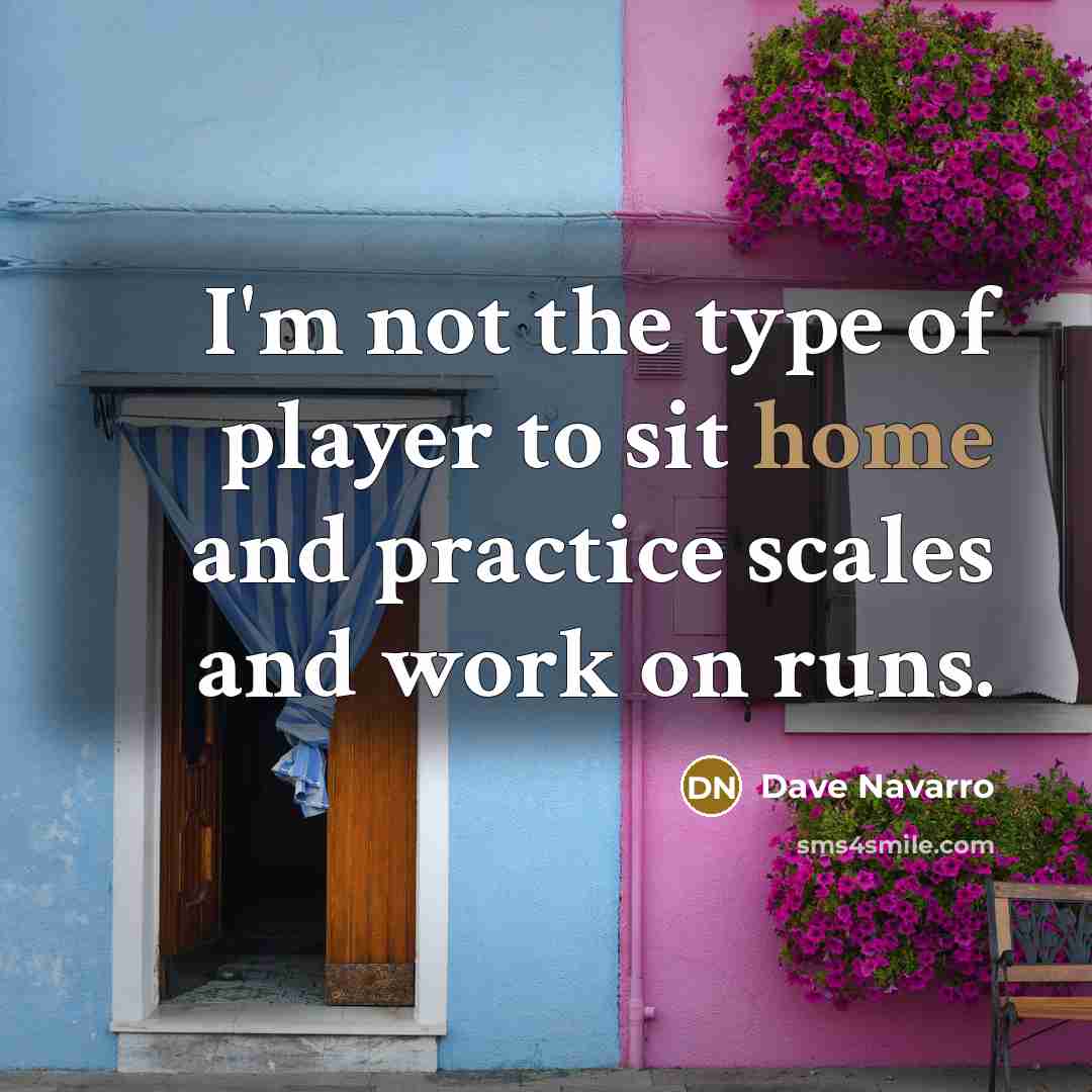“I'm not the type of player to sit home and…” quote by Dave Navarro