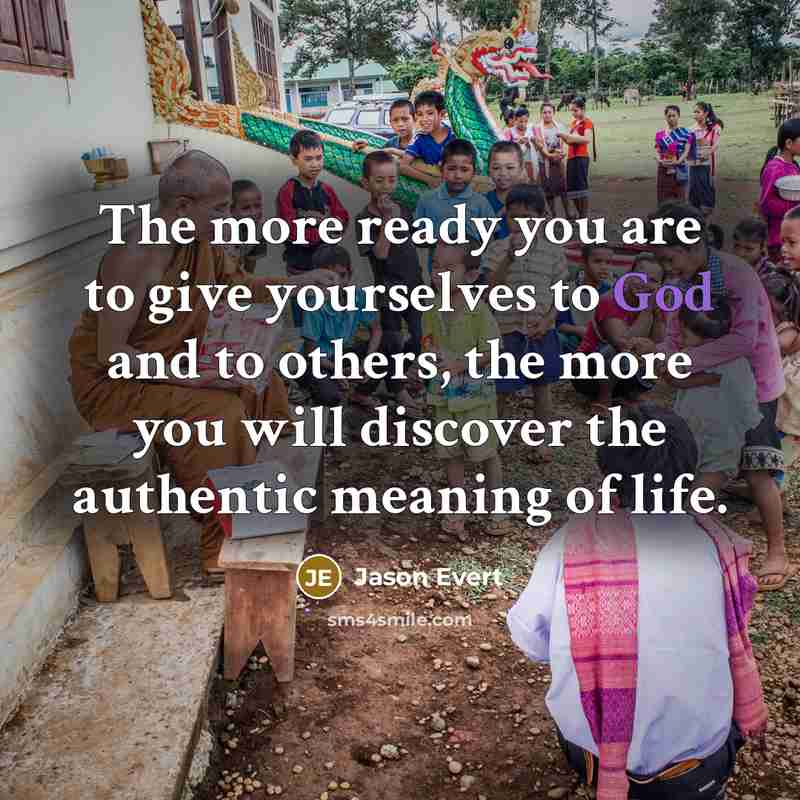 “The more ready you are to give yourselves to God…” quote by Jason Evert
