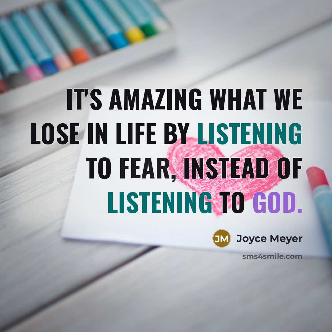 “It's amazing what we lose in life by listening to…” quote by Joyce Meyer