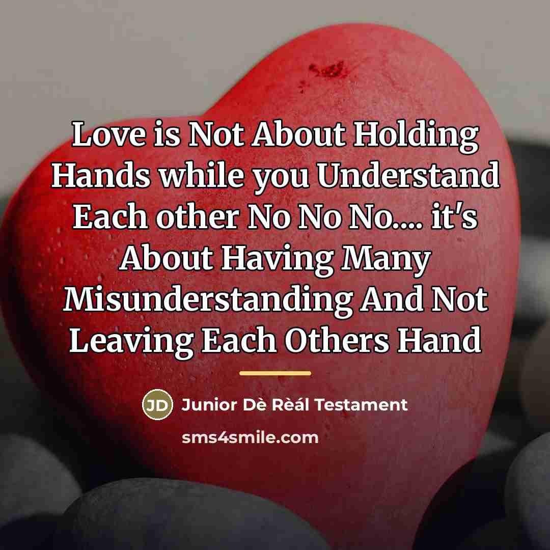 “Love is Not About Holding Hands while you Understand Each…” quote by Junior Dè Rèál Testament