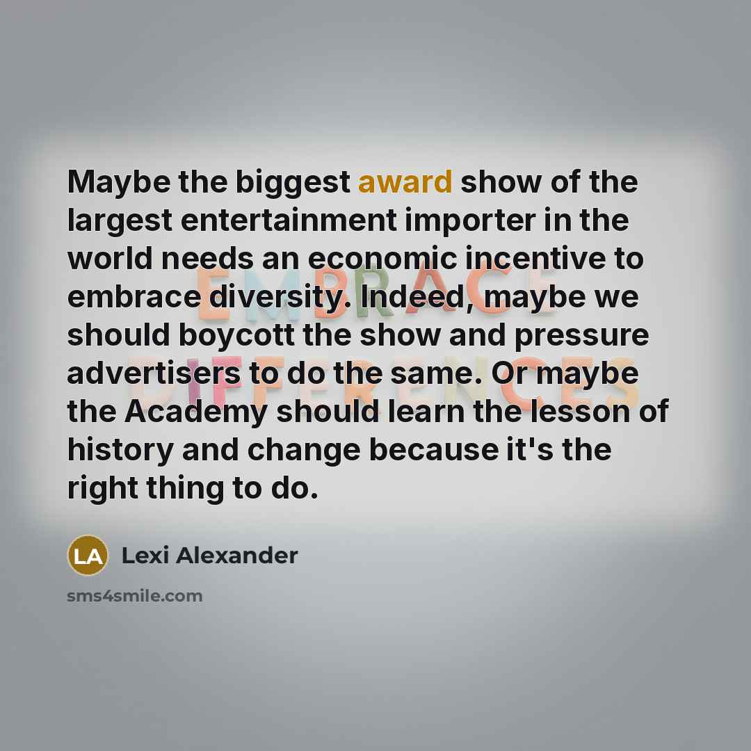 “Maybe the biggest award show of the largest entertainment importer…” quote by Lexi Alexander