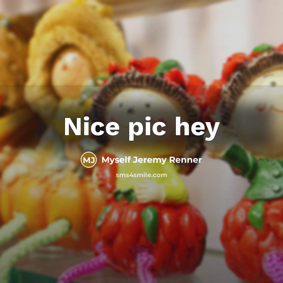 “Nice pic hey…” quote by Myself Jeremy Renner