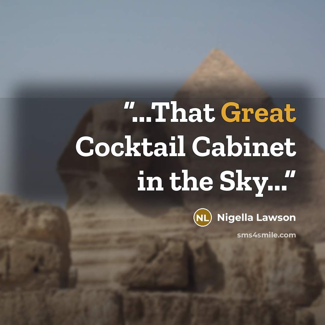 “...That Great Cocktail Cabinet in the Sky...” quote by Nigella Lawson