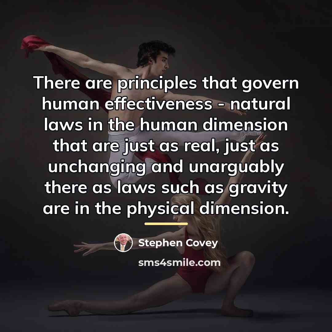 “There are principles that govern human effectiveness - natural laws…” quote by Stephen Covey