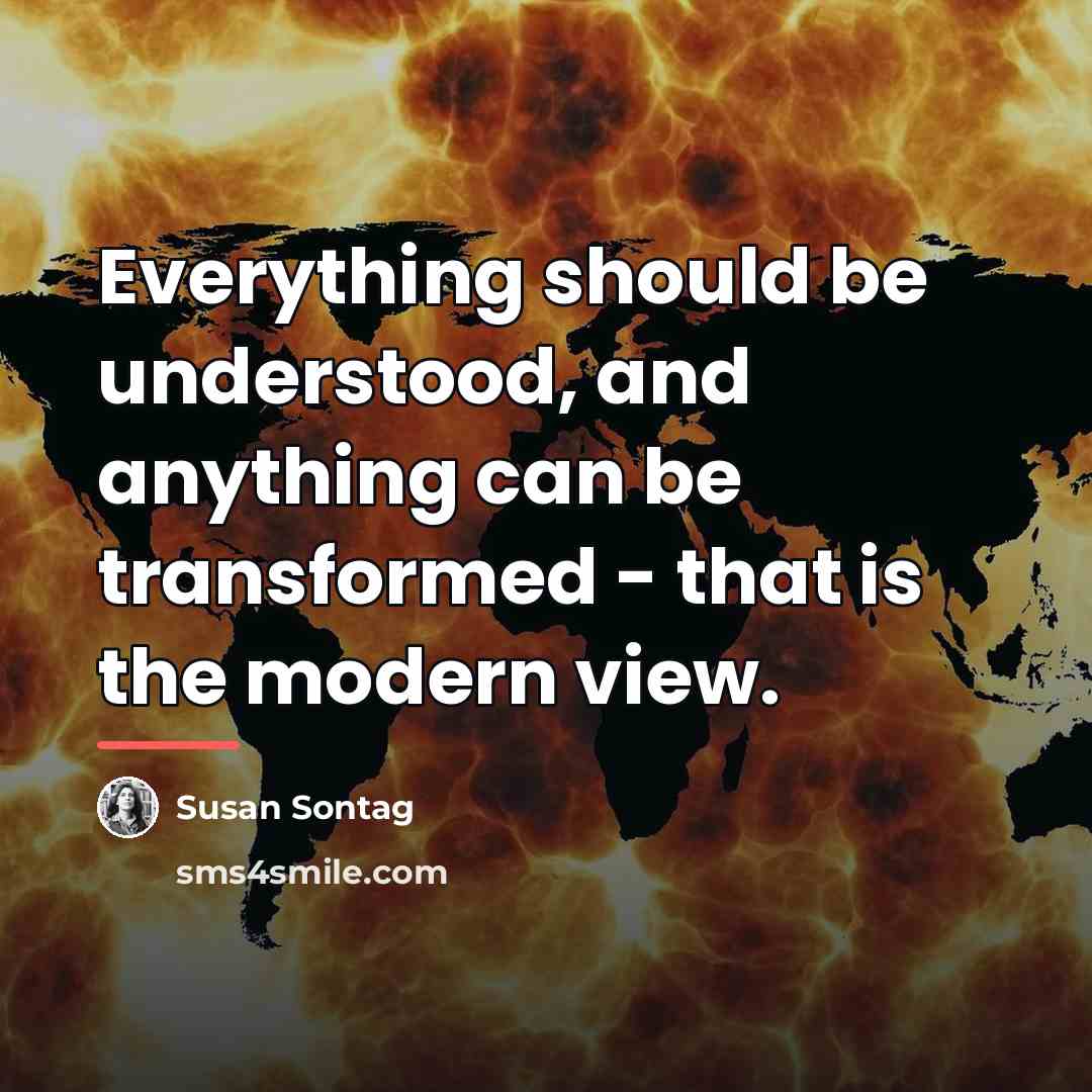“Everything should be understood, and anything can be transformed -…” quote by Susan Sontag