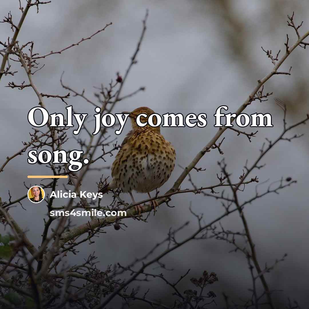 “Only joy comes from song.…” quote by Alicia Keys