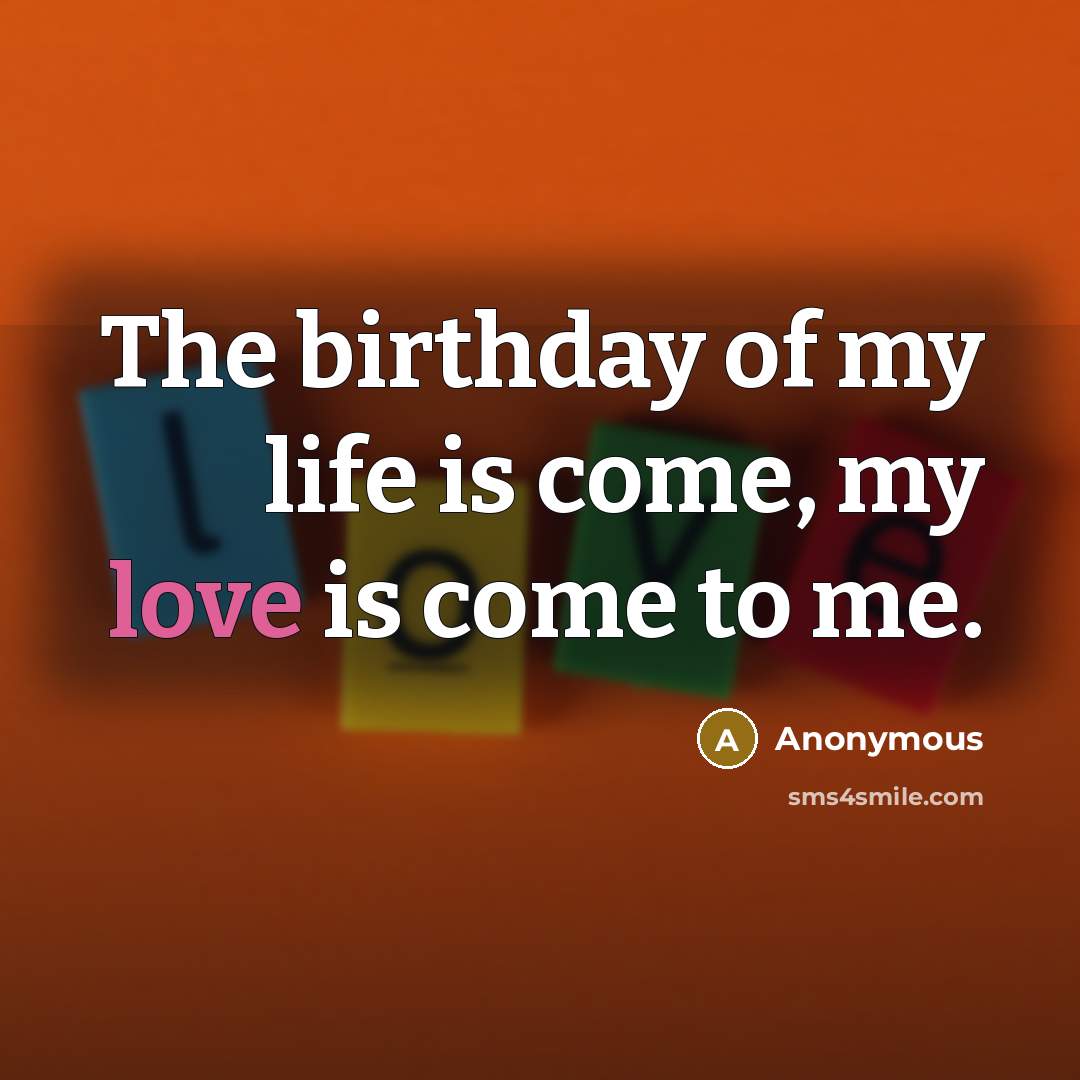 “The birthday of my life is come, my love is come to me.” quote by Anonymous
