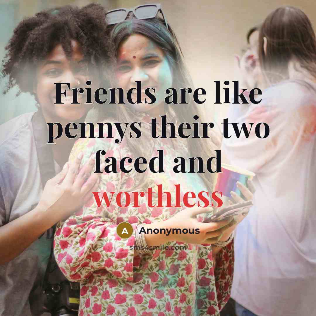 “Friends are like pennys their two faced and worthless…” quote by Anonymous