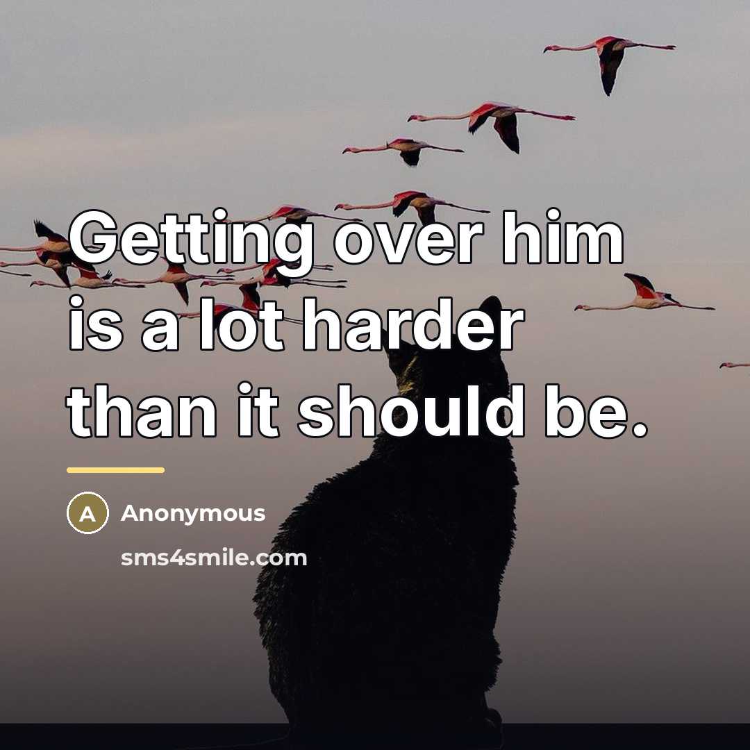 “Getting over him is a lot harder than it should…” quote by Anonymous
