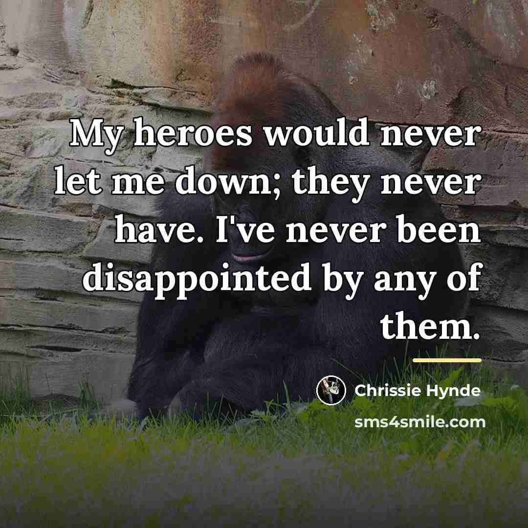 “My heroes would never let me down; they never have.…” quote by Chrissie Hynde