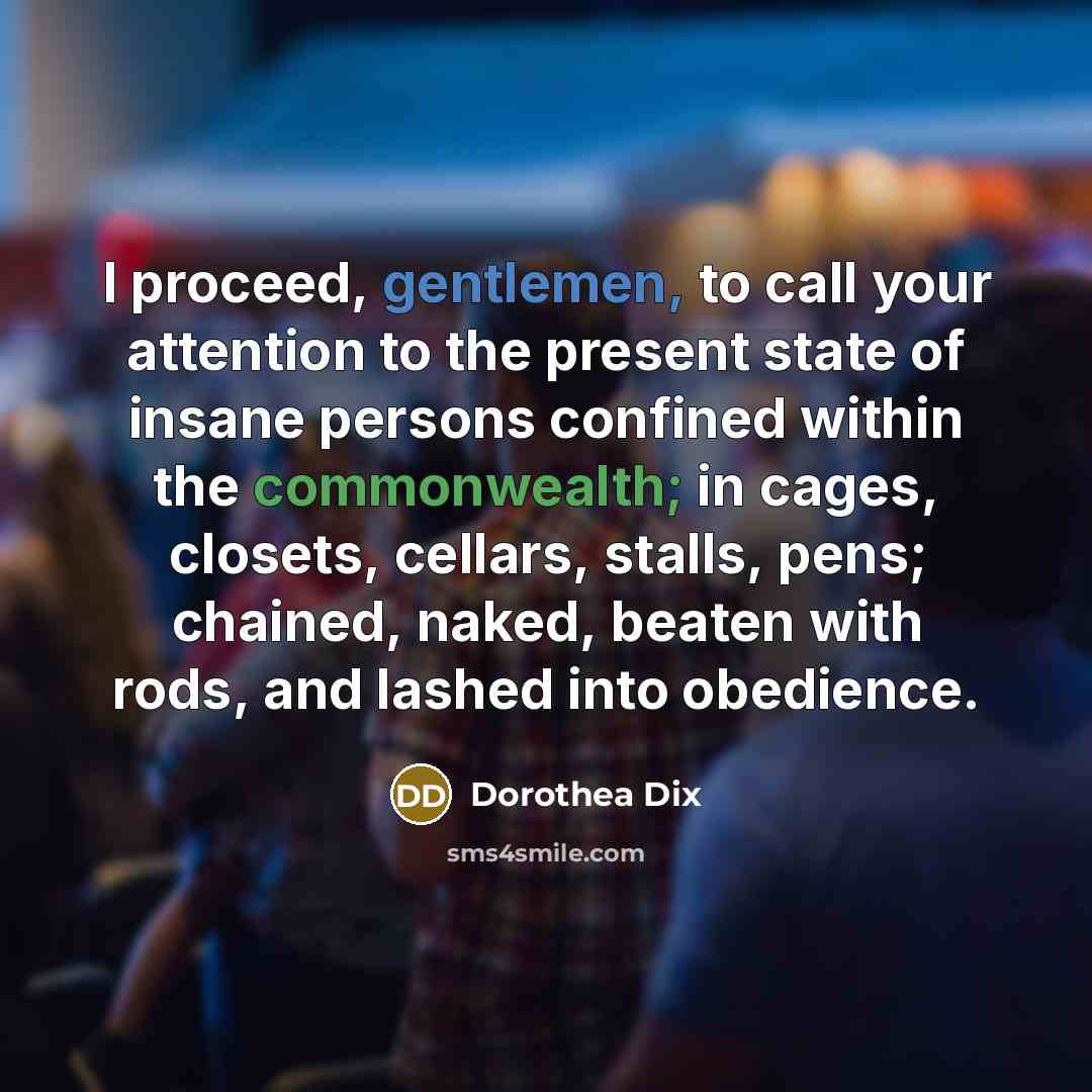 “I proceed, gentlemen, to call your attention to the present…” quote by Dorothea Dix