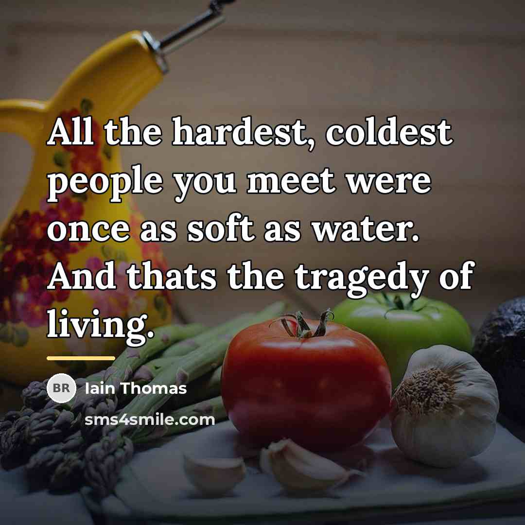 “All the hardest, coldest people you meet were once as…” quote by Iain Thomas