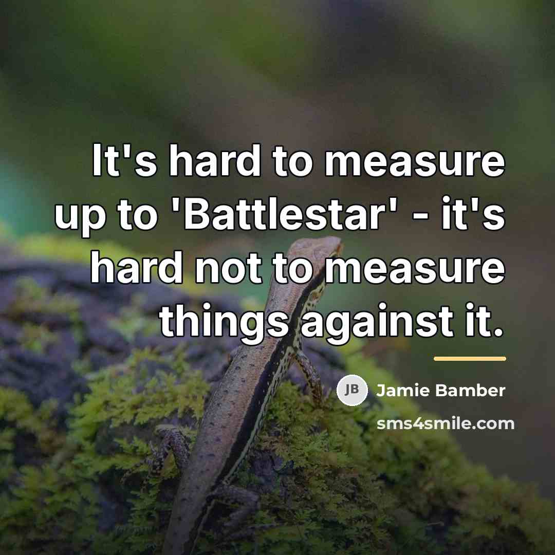 “It's hard to measure up to 'Battlestar' - it's hard…” quote by Jamie Bamber