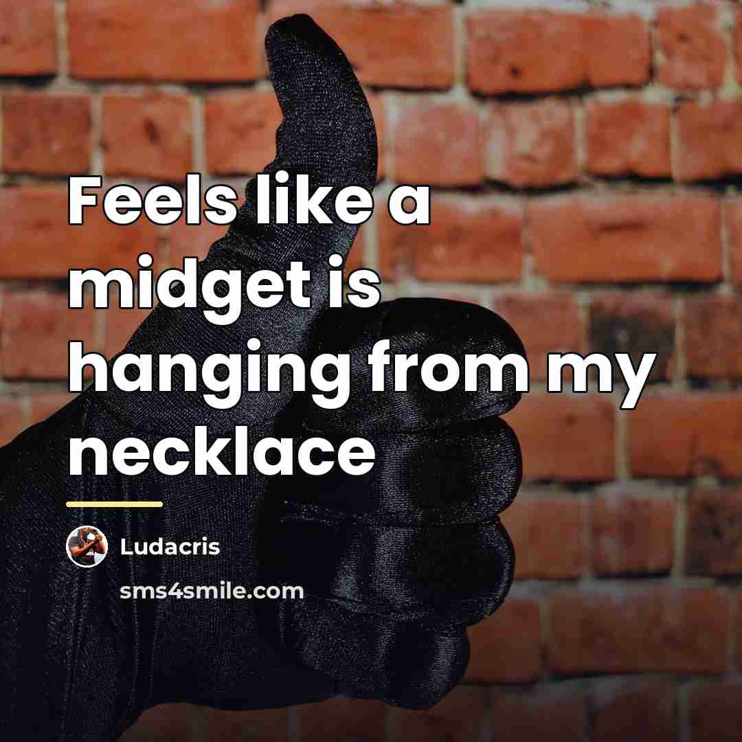 “Feels like a midget is hanging from my necklace…” quote by Ludacris