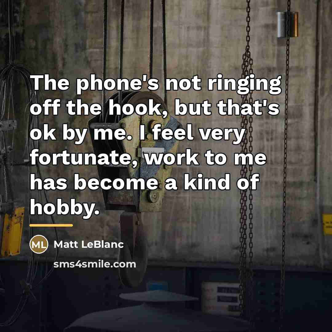 “The phone's not ringing off the hook, but that's ok…” quote by Matt LeBlanc