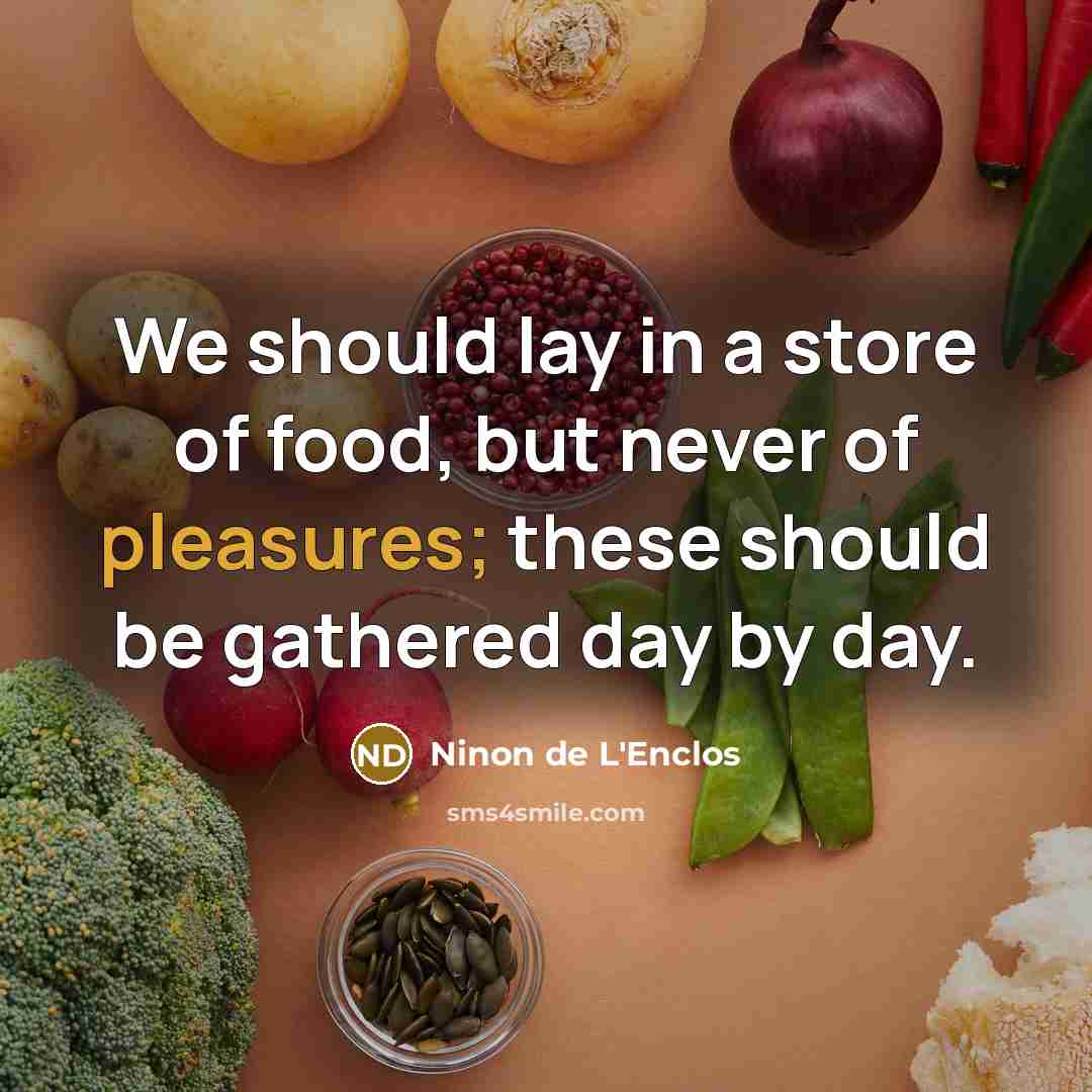 “We should lay in a store of food, but never…” quote by Ninon de L'Enclos