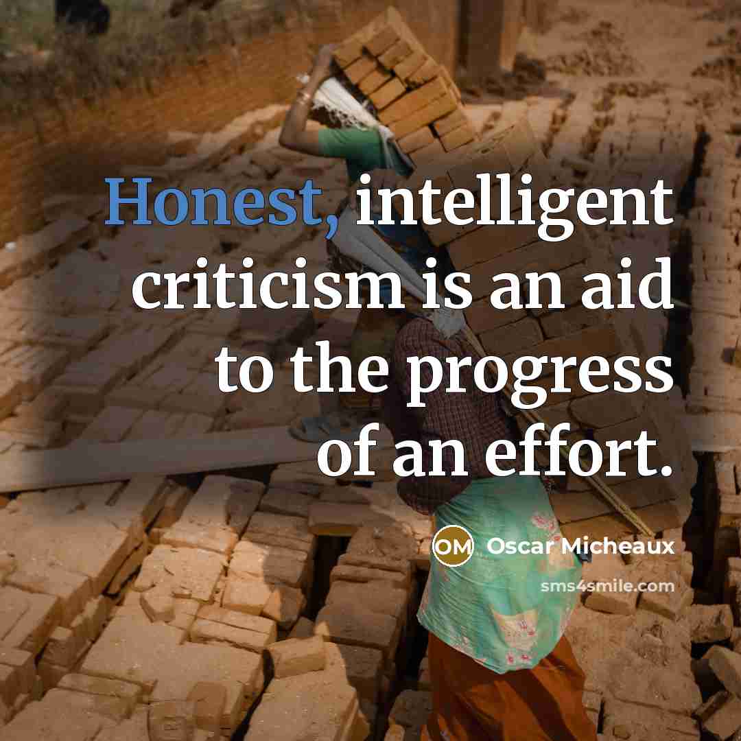 “Honest, intelligent criticism is an aid to the progress of…” quote by Oscar Micheaux