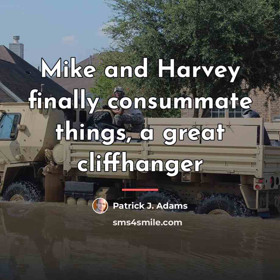 “Mike and Harvey finally consummate things, a great cliffhanger…” quote by Patrick J. Adams