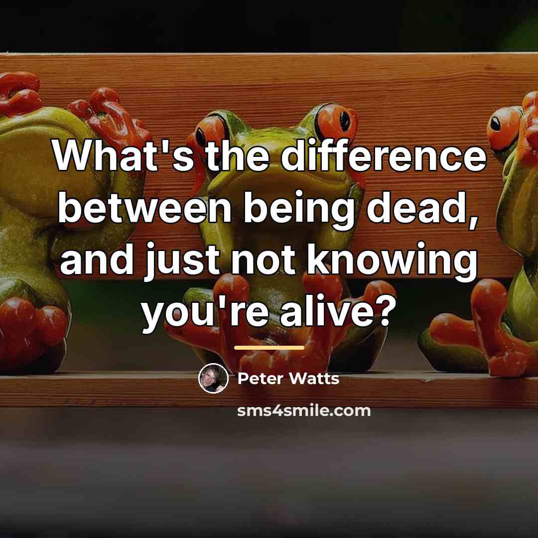 “What's the difference between being dead, and just not knowing…” quote by Peter Watts