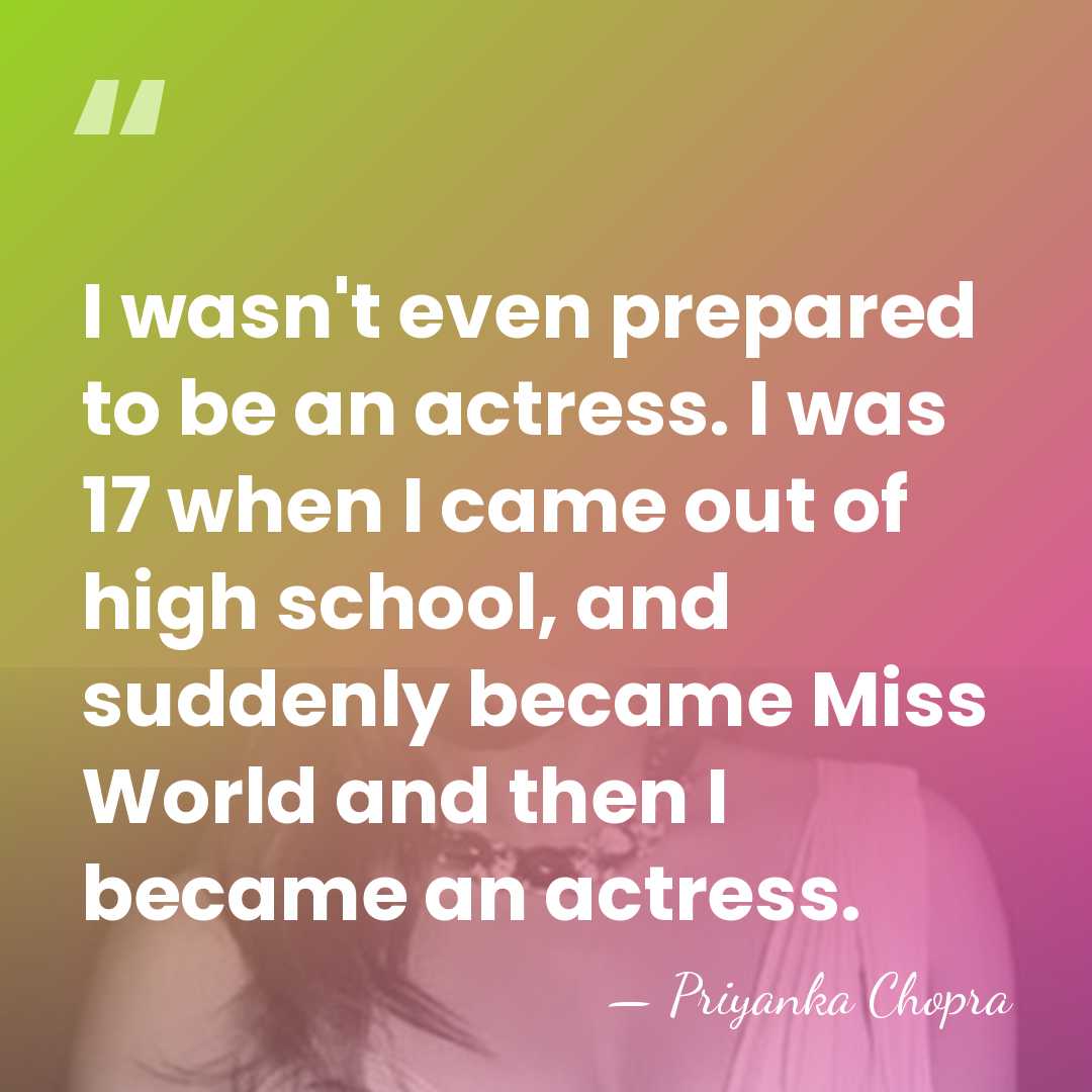 I wasn't even prepared to be an actress. I was 17 when&hellip; - Priyanka Chopra