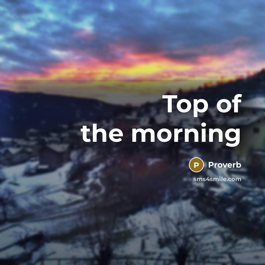 “Top of the morning…” quote by Proverb