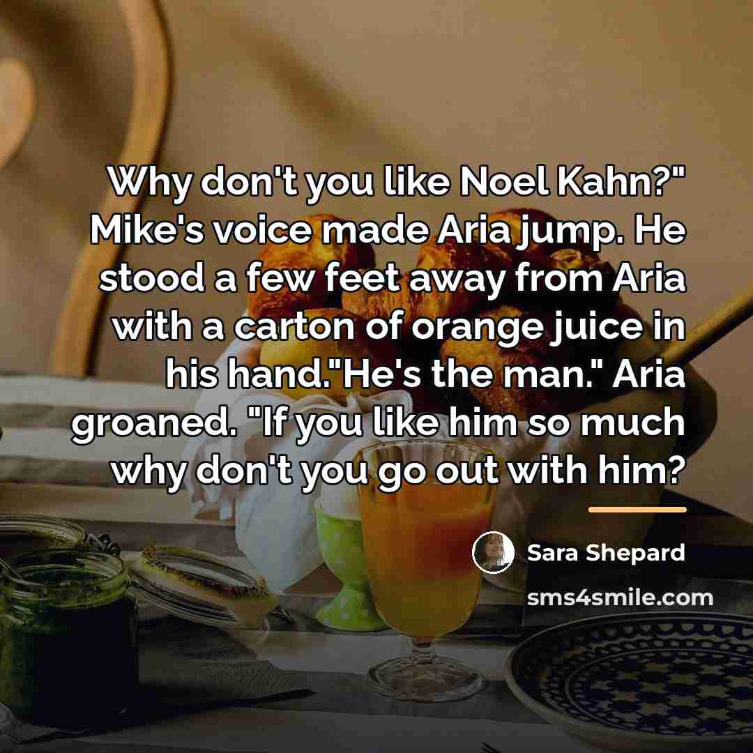 “Why don't you like Noel Kahn?" Mike's voice made Aria…” quote by Sara Shepard