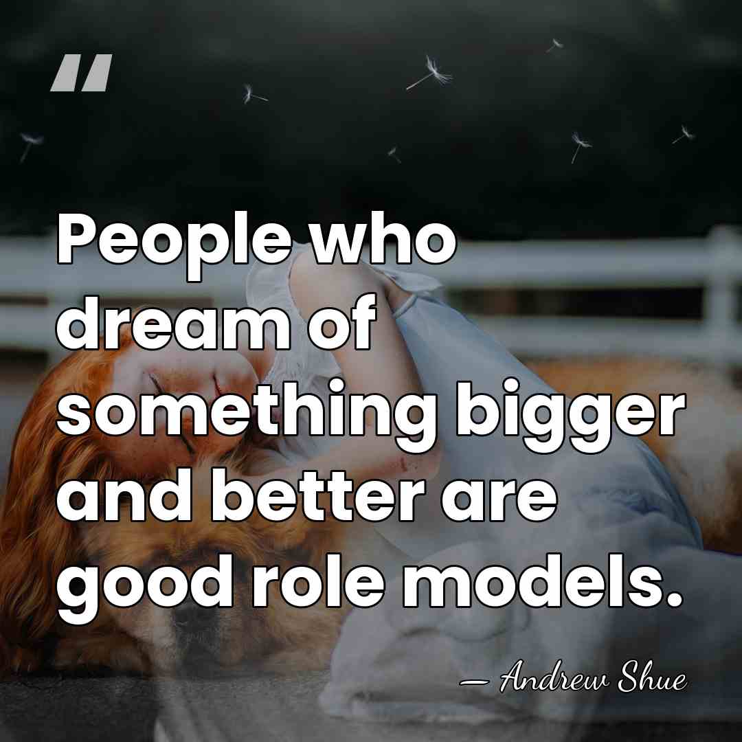 People who dream of something bigger and better are good role models. - Andrew Shue