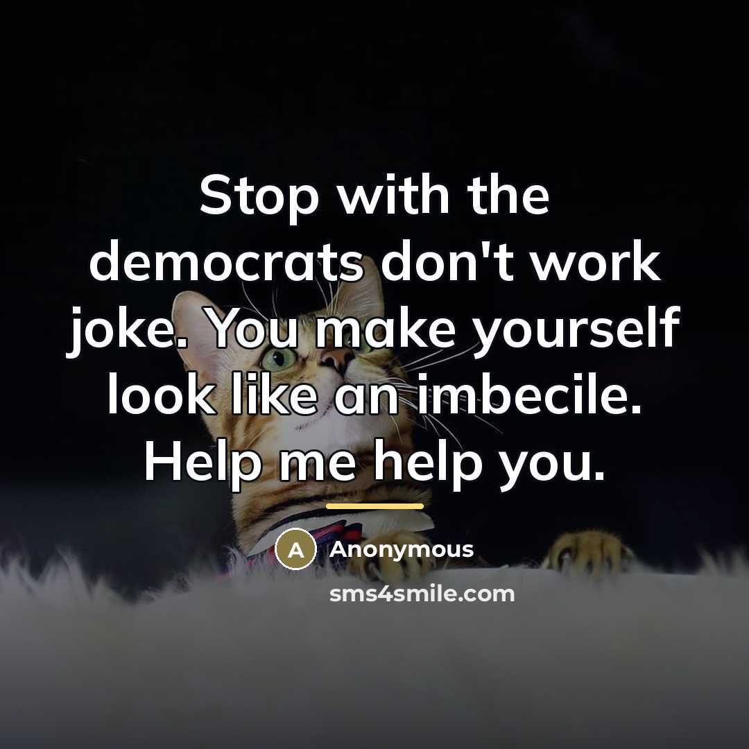 “Stop with the democrats don't work joke. You make yourself…” quote by Anonymous