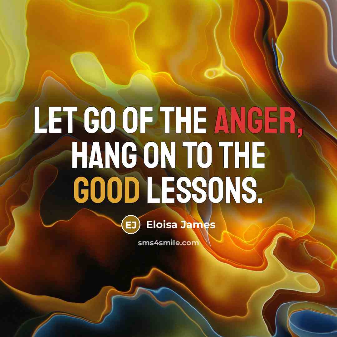 “Let go of the anger, hang on to the good…” quote by Eloisa James