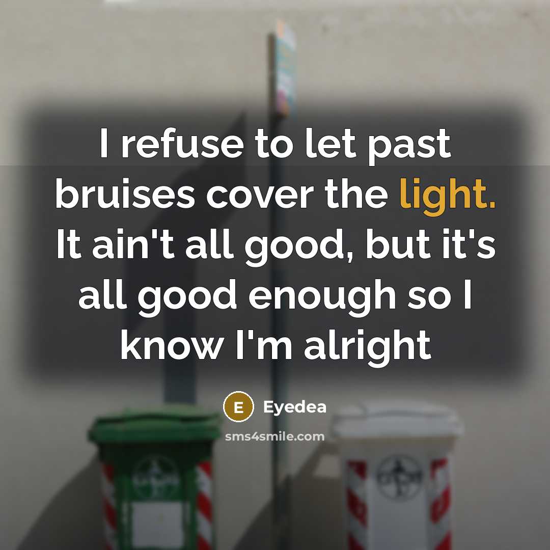 “I refuse to let past bruises cover the light. It…” quote by Eyedea