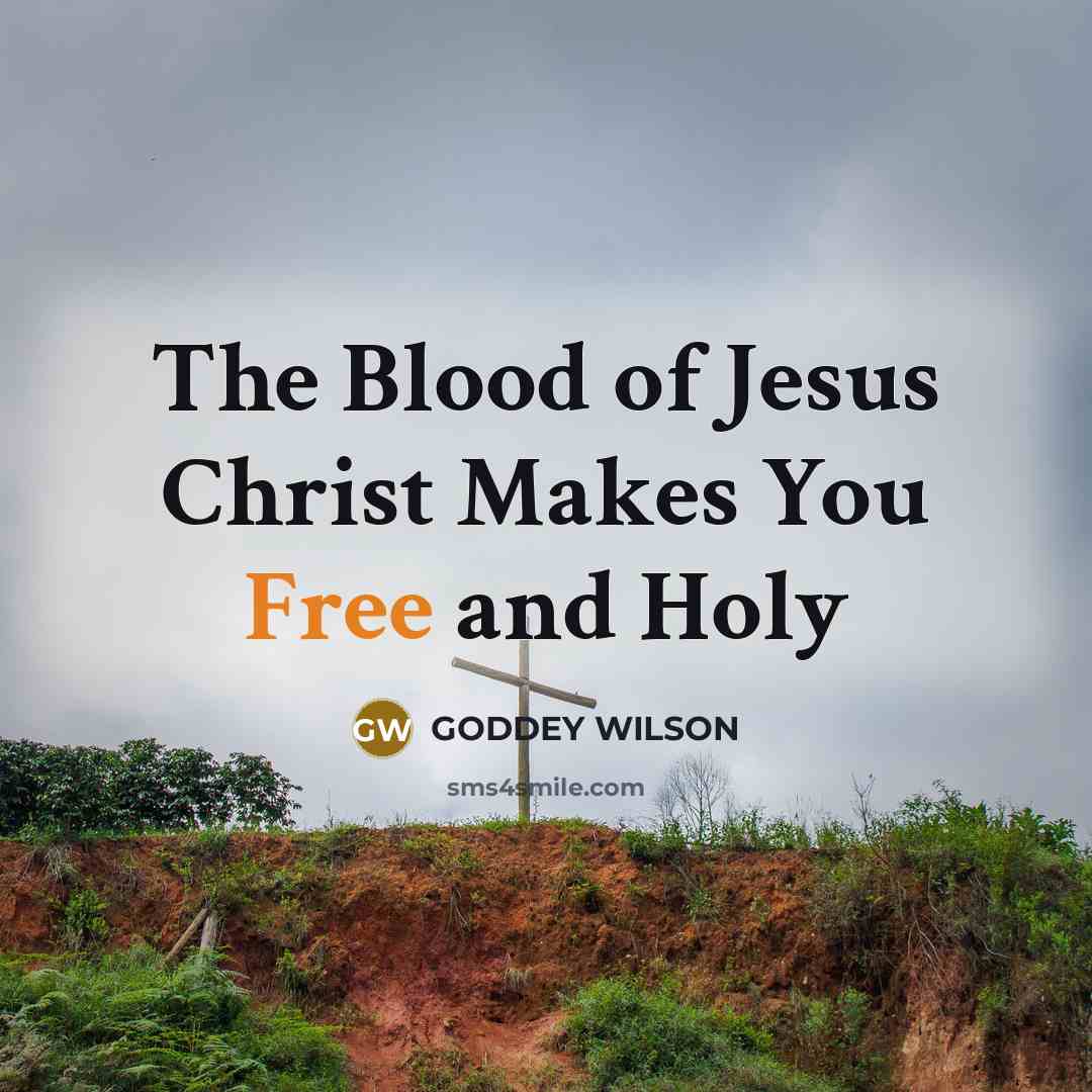 “The Blood of Jesus Christ Makes You Free and Holy…” quote by GODDEY WILSON