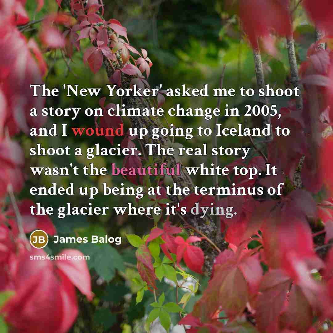 “The 'New Yorker' asked me to shoot a story on…” quote by James Balog