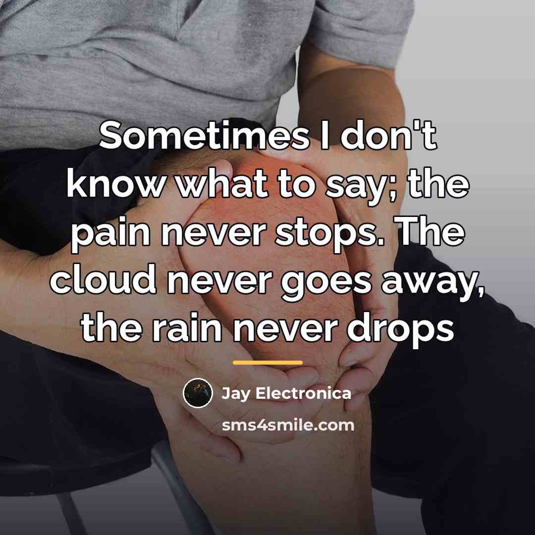 “Sometimes I don't know what to say; the pain never…” quote by Jay Electronica