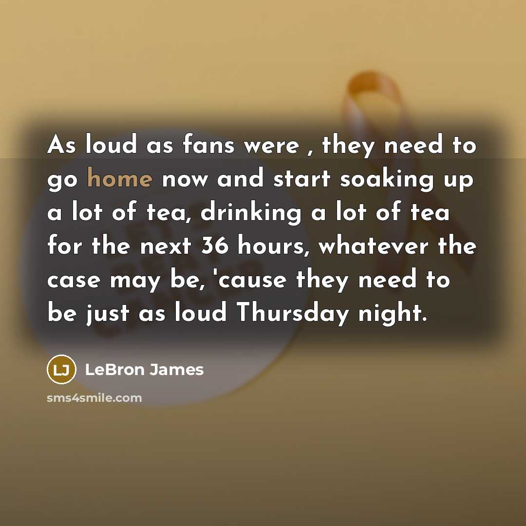 “As loud as fans were , they need to go…” quote by LeBron James