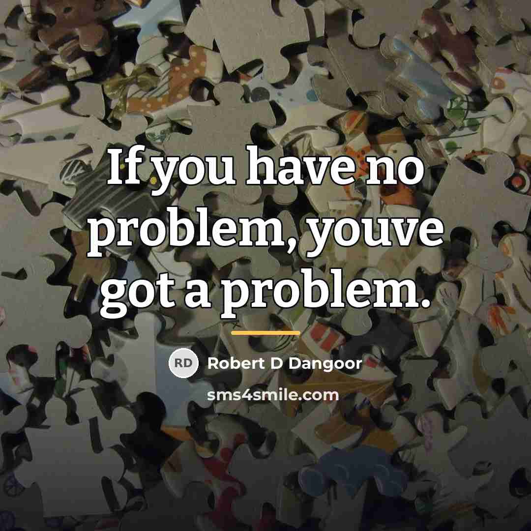 “If you have no problem, youve got a problem.…” quote by Robert D Dangoor