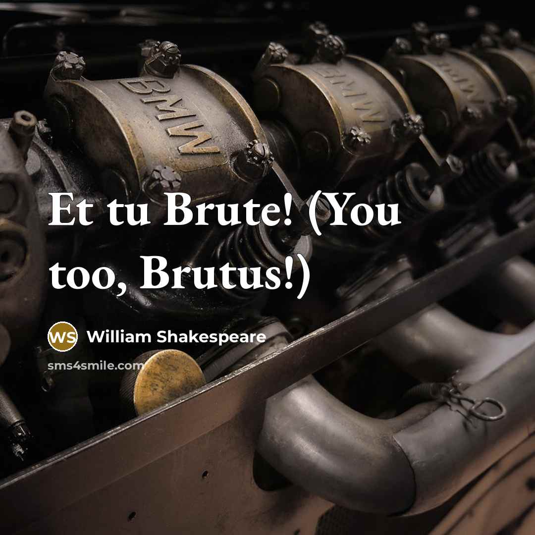 “Et tu Brute! (You too, Brutus!)…” quote by William Shakespeare