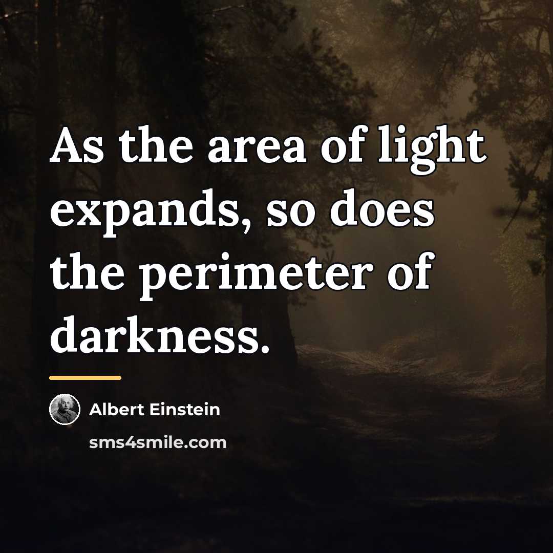 “As the area of light expands, so does the perimeter…” quote by Albert Einstein