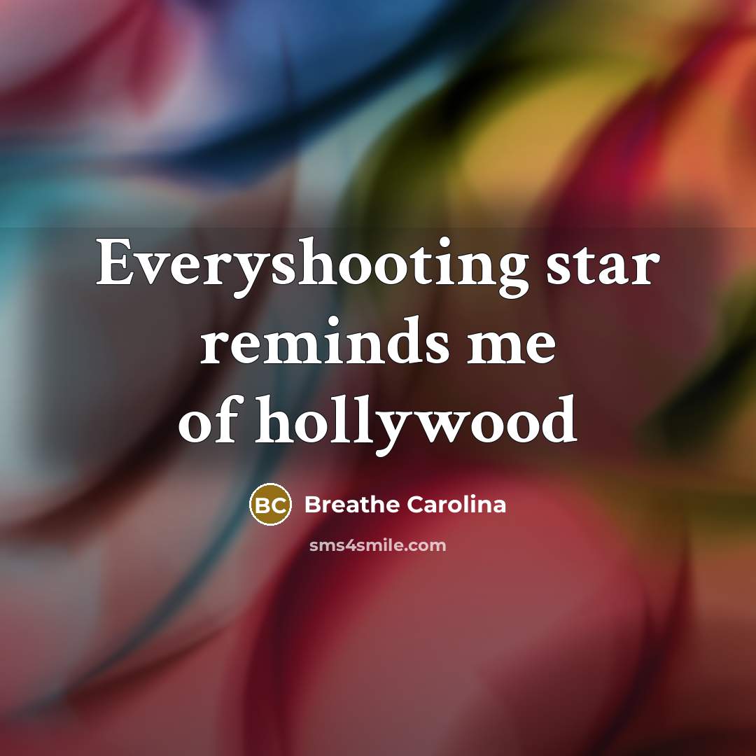 “Everyshooting star reminds me of hollywood…” quote by Breathe Carolina