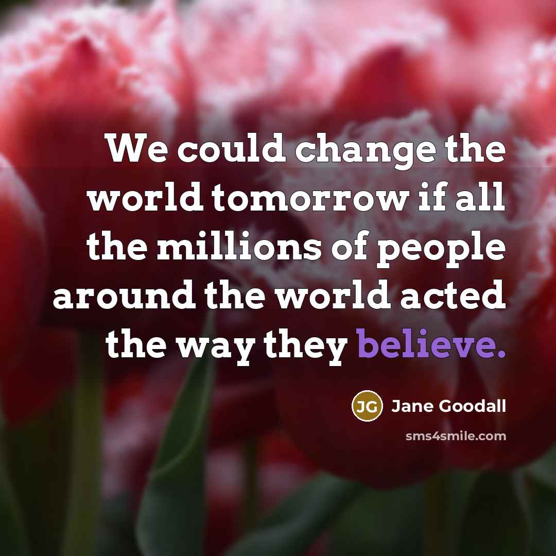 “We could change the world tomorrow if all the millions…” quote by Jane Goodall