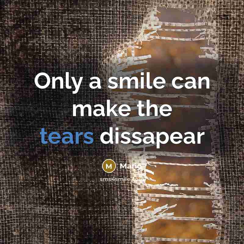 “Only a smile can make the tears dissapear…” quote by Mario